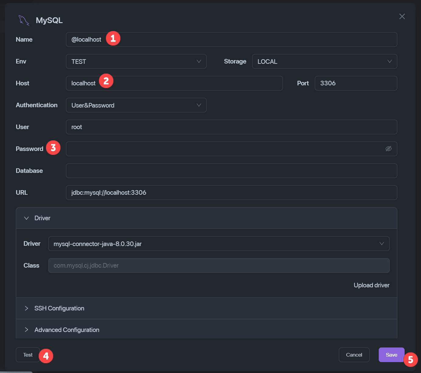 connection information