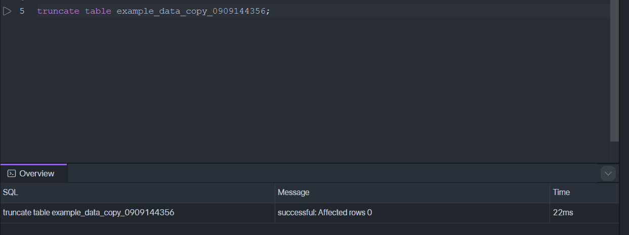 Time Consumption of TRUNCATE Operations